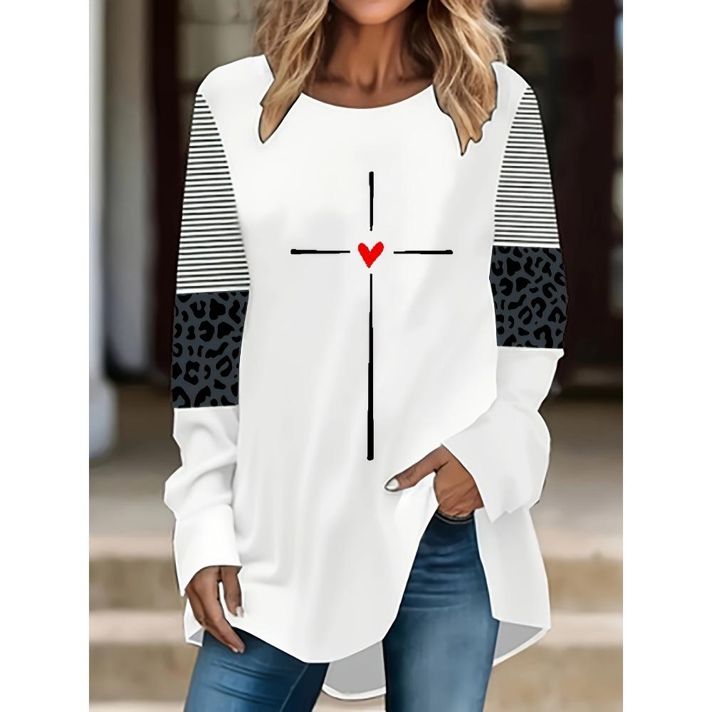 Ladies' Casual Long Sleeved T-shirt with Round Neck for Spring, Summer, and Autumn Fashion Tops