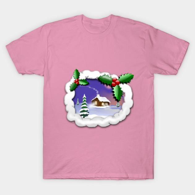 T Shirt Women Cheerful Christmas Xmas Holiday Cabin Tree Harajuku Print Kawaii Tshirt Summer Short Sleeve Female T-Shirt Top Tee