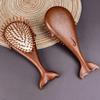 High Quality Anti Static Sandalwood Hair Comb Whale Style Brown Massage Brush Meridian Massage Wooden Styling Comb Gift