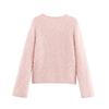 2024 Winter Women's Rhinestone V-Neck Fuzzy Knit Pullover Sweater