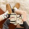 Autumn and Winter Socks, Women's Double-sided Fleece Little Penguin Women's Socks, Cute Cartoon Warm Home Warm Floor Socks, Sleep Socks