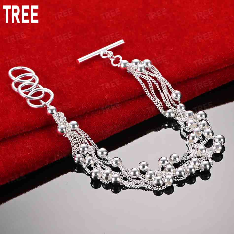 925 Sterling Silver Tassel Grape Bracelet Side Chain Handheld Bracelet Gift Jewelry 20CM