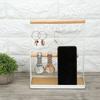 Modern Metal 2 Tier Tabletop Bracelet Necklace Jewelry   Display Tree Rack with Tray