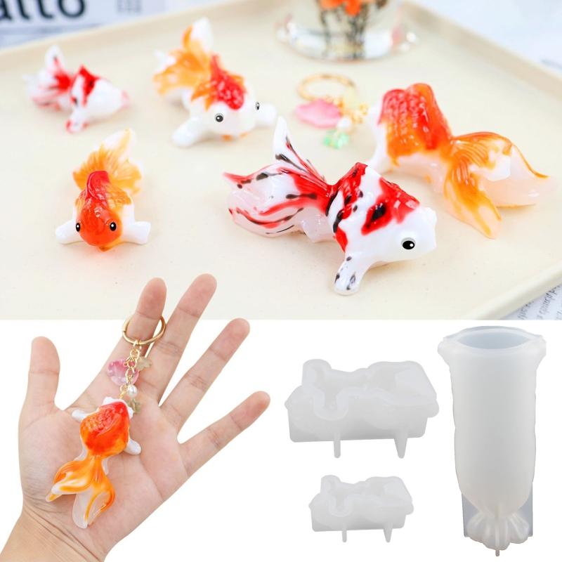 Unique Silicone Mold for 3D Goldfish Lucky Bag Resin Epoxy Casting Molds for Home Decor Ornament Water Bag Tabletop Mold