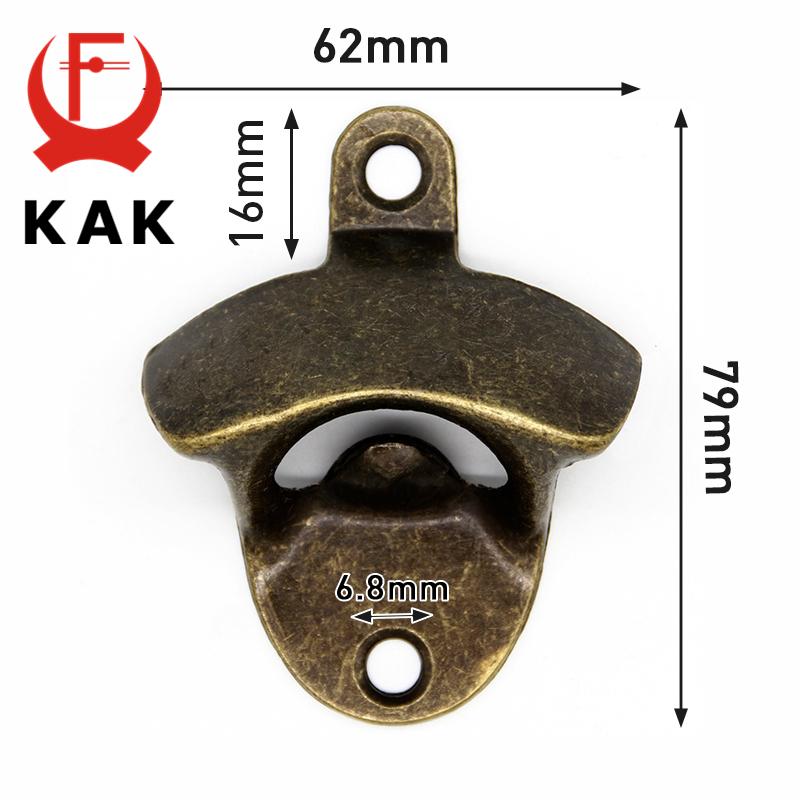 KAK Wall Mounted Bottle Opener Vintage Bronze Wine Beer Hanging Open Corkscrew Zinc Alloy Home Kitchen Hardware Gadget Tools