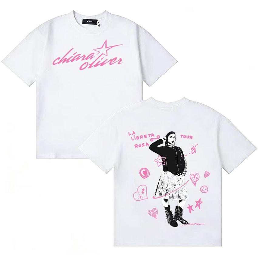 Singer Chiara Oliver Harajuku Graphics T Shirts Unisexs Womens Tshirt Hip Hop Casual High Quality Cotton Oversized T Shirts Unisex