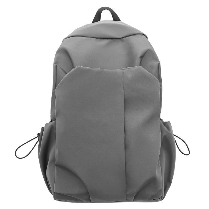 New large-capacity backpack, solid color middle and high school student travel bag, casual simple computer backpack