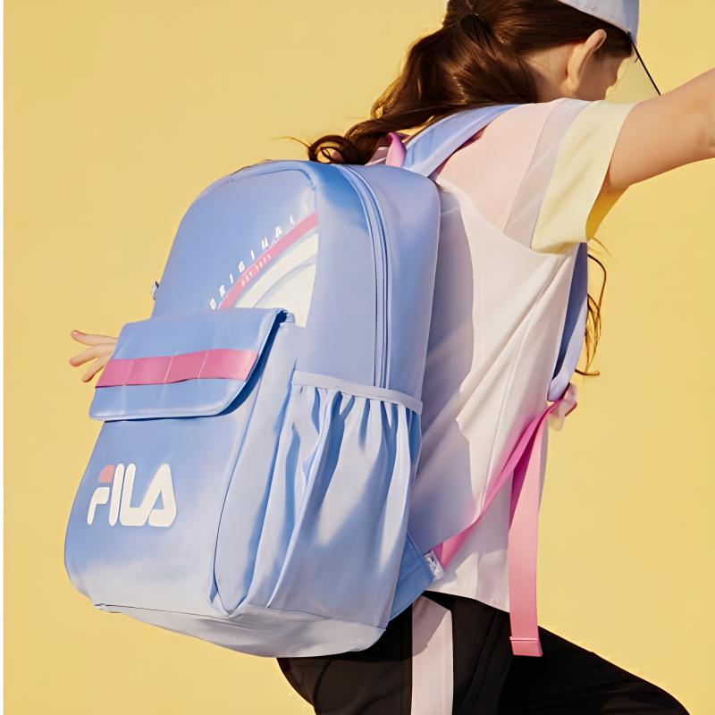 FILA Simple Versatile Nylon Backpack Medium Women backpack Sky-Blue K17B351103QBU