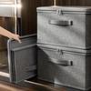 Large Capacity Foldable Storage Box with Lid - Modern Grey Fabric Organizer, Suitable for Clothes, Bedding, and Household Items