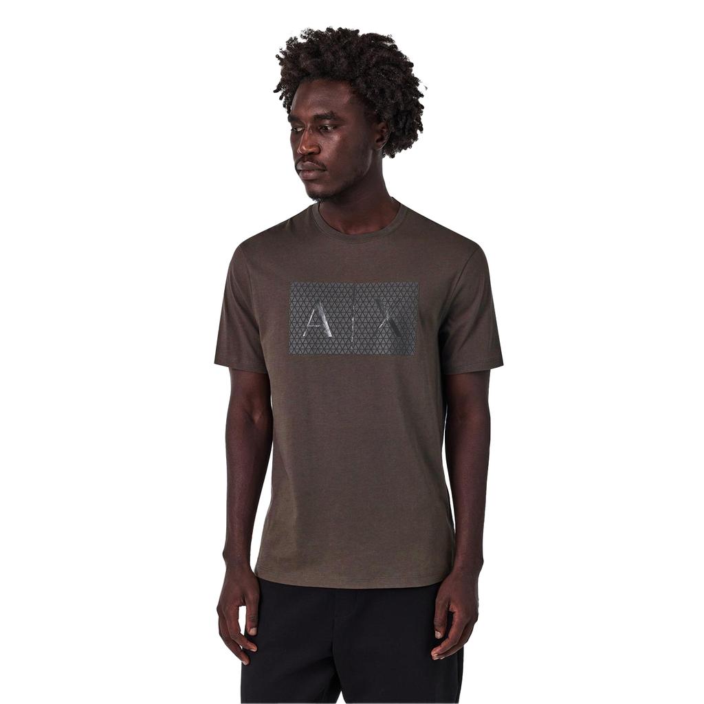 Armani Exchange Mens Geometric Cotton Regular T-Shirt