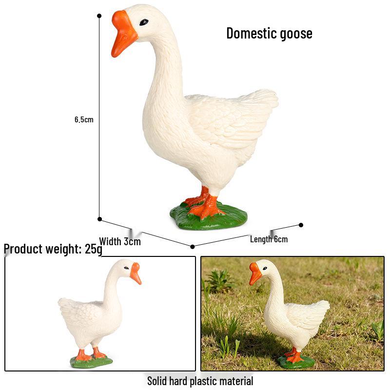 Farm Animal Simulation Toy Set: Chicken, Duck, Goose, Boar, Horse, Cow - Educational Gift for Children, Cognitive Ornament