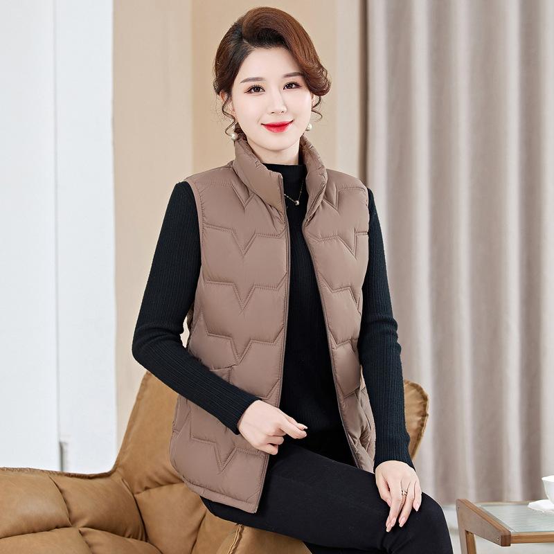 Gilet in cotone imbottito da donna, autunno inverno, corto, ampio, casual, alla moda, taglie forti, senza maniche.