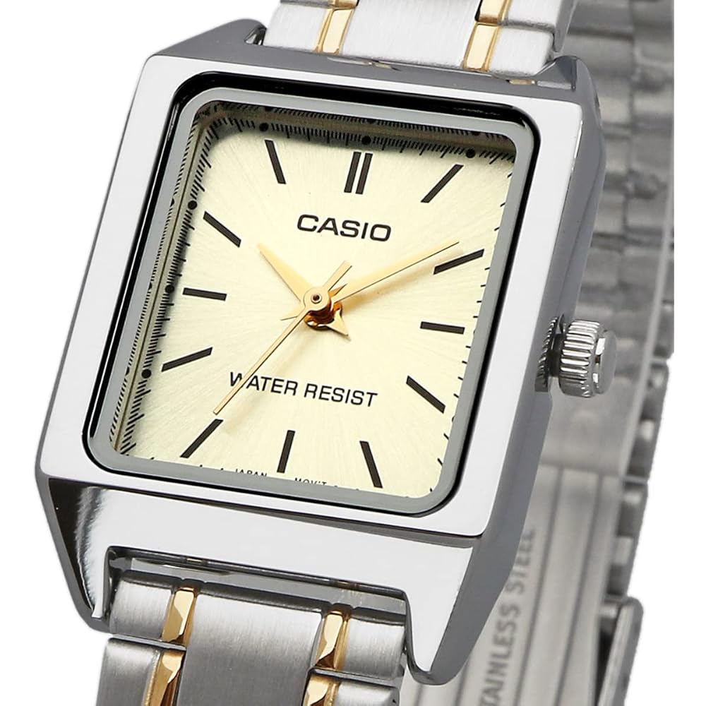 Casio Standard Quartz Women's Watch LTP-V007SG-9E Silver Gold Metal Band International Model