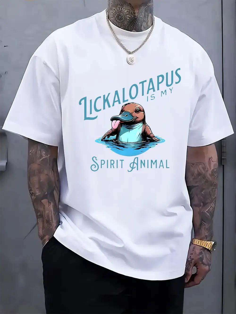 Platypus Spirit Animal Graphic T-shirt - Casual Crew Neck S