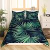 Dark Green Boho Duvet Cover Tropical Botanical Bedding Set Abstract Mid Century Palm Leaf Comforter Covers Plant Home Room Decor