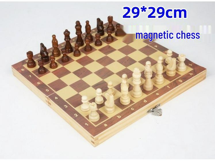 Solid Wood Foldable Double Queen Chess Set for Adults & Children