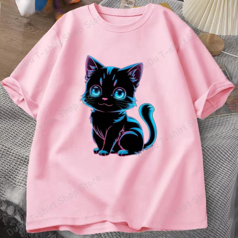 Hot Cat T Shirt UnisexWomens Funny Printing Tshirt Casual Cool Streetwear Fashion T Shirt Cat Lover Cartoon Shirt Tops