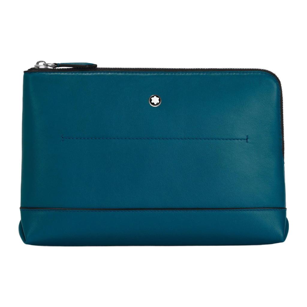 Montblanc Meisterstück Selection Detachable Wrist Handle Calfskin Clutch Men Clutch Peacock-Blue MB131819