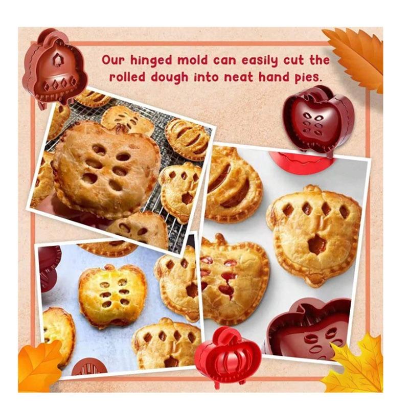 Autumn Themed Mini Pie Molds Set Apple Pumpkin Acorn Shapes for Creative Baking Ideal for Fall Desserts Party Treats and Holiday