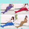 Knitted Mermaid Blanket Fish Scale Pattern Warm For Home Sofa And Bed Use