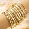 Unique Personality Bracelet Korean Style Hand Jewelry New Metal Bangles Set  Girls