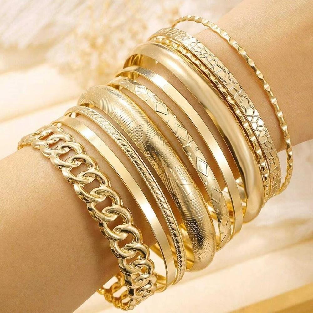Unique Personality Bracelet Korean Style Hand Jewelry New Metal Bangles Set  Girls