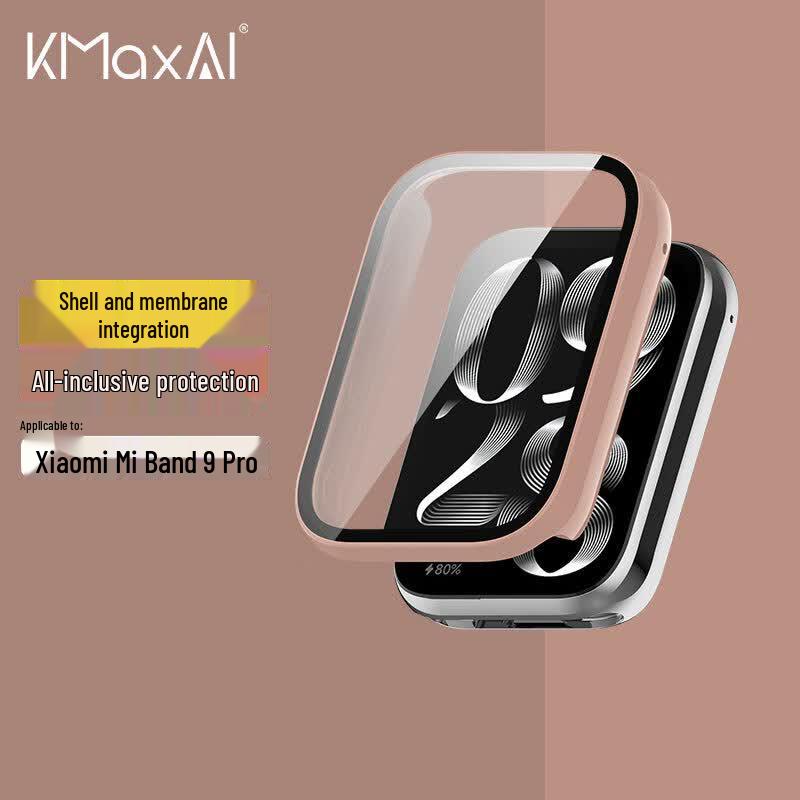 KMaxAI Full-Coverage Case and Screen Protector for Xiaomi Band 9 Pro вишневый розовый