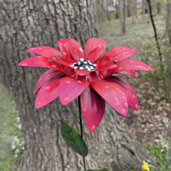Metal Blomsterhavepæl Vejrbestandig Udendørs Have Græsplæne Terrasse Sti Realistisk Jern Blomsterpæl Dekoration Ornament