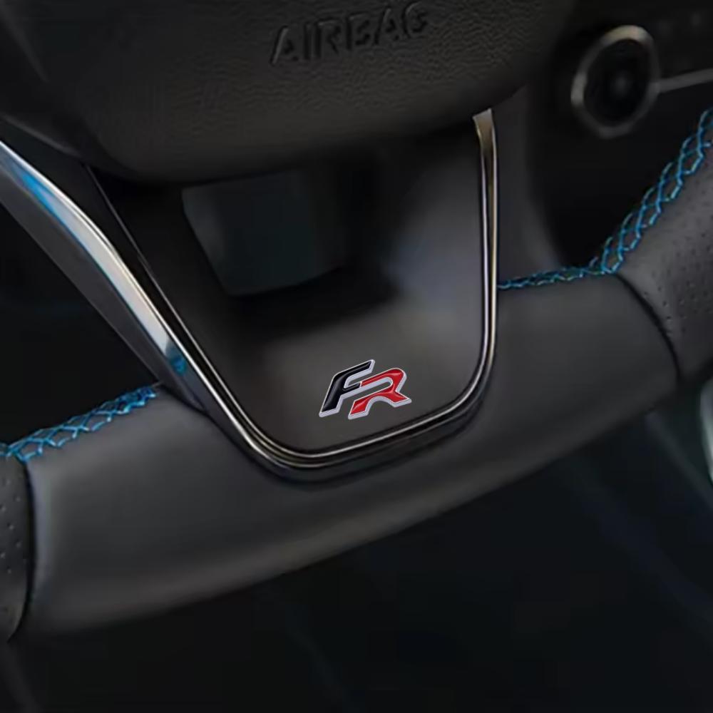 1Pc 3D Metal Car Steering Wheel Emblem Badge Sticker for Mk2 Mk3 Ateca Ibiza Leon VZ Cupra Tarraco Alhambra Exeo Arona Formula Race