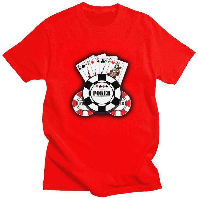 Custom Poker King T Shirts for Men Pure Cotton Tees Tshirts Short Sleeve Fashion Tshirt Clothing