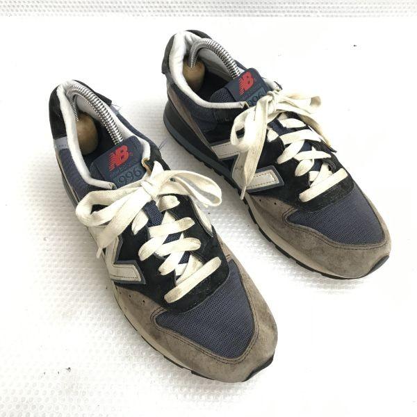 New Balance M996ST Sneakers in Pelle Made in USA Uomo 24.0 Blu Navy Grigio Scarpe da Ginnastica Basse(USATO)