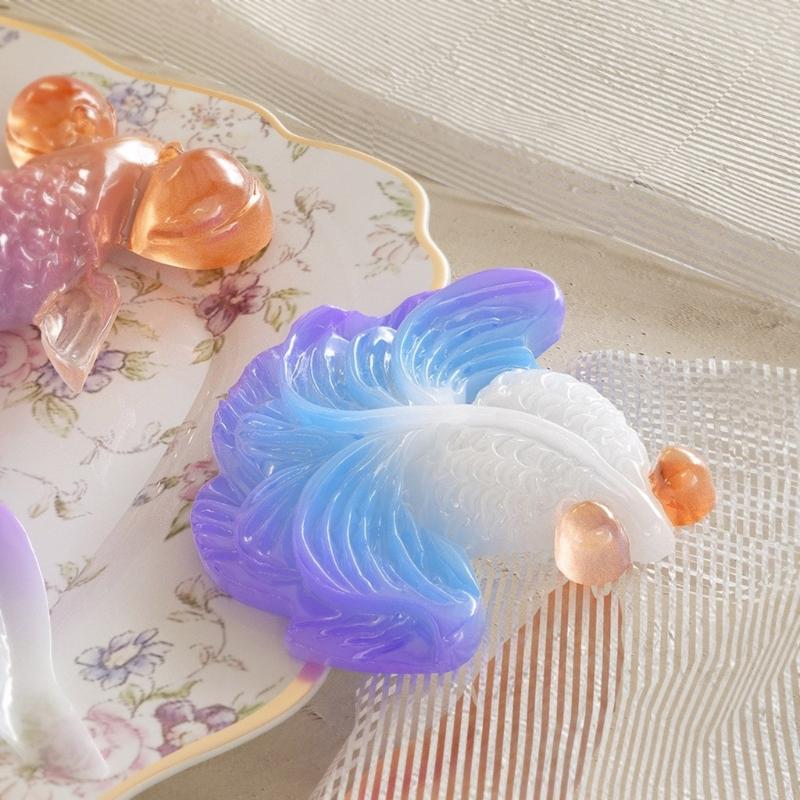 Kois Fish Keyring Mould Epoxy Resin Pendant Molds 3D Gold Fish Silicone Moulds for Keychain Jewelry Making Supplies