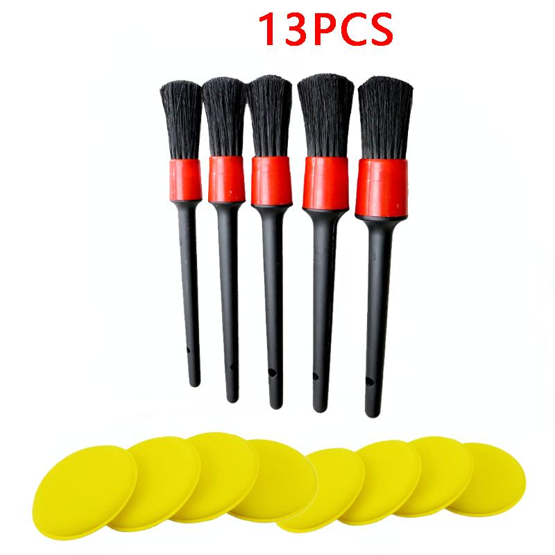 

Горячие щетки для детейлинга автомобиля Набор щеток для чистки колес, шин, салона, экстерьера, кожи, вентиляционных отверстий, набор инструментов для чистки автомобиля