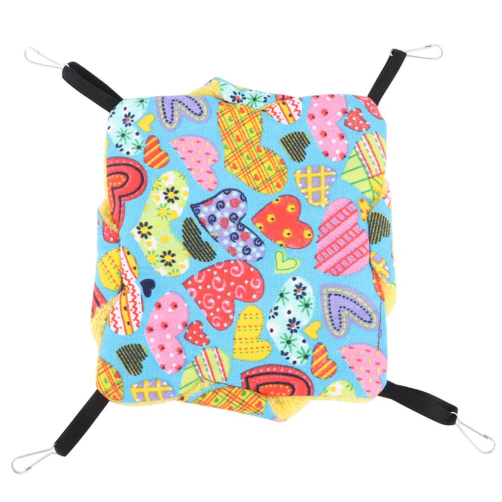 Small Pet Animal Hamster Warm Winter Double Deck Hammock Hanging Bed Cage with Hooks(Peach Heart (20x20cm) )