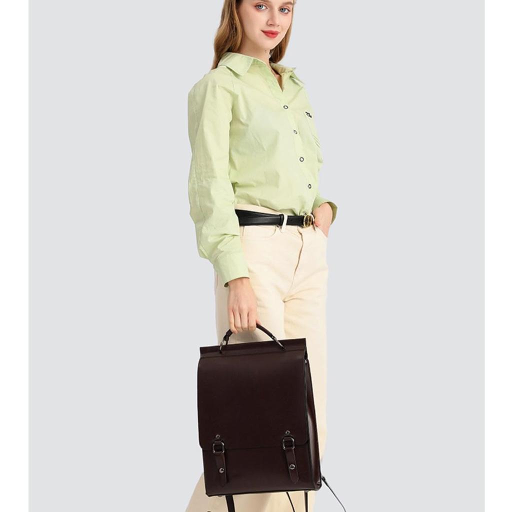 ZHENGTU Business Backpack, Flap Backpack, Waterproof Shoulder Bag for Women, Down Backpack, PU Leather Backpack, Adult Size, Detachable Shoulder