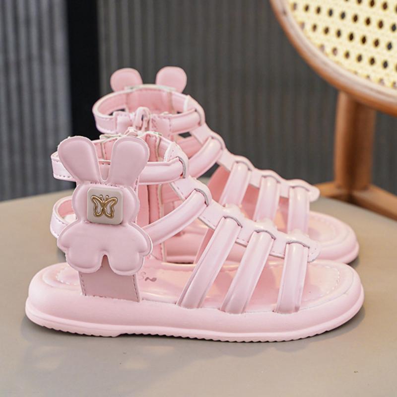 Girls' Sandals, Summer Children's Roman Shoes, Big Children's Soft Sole, Exposed Toe, Little Girls' Princess Shoes, Stylish