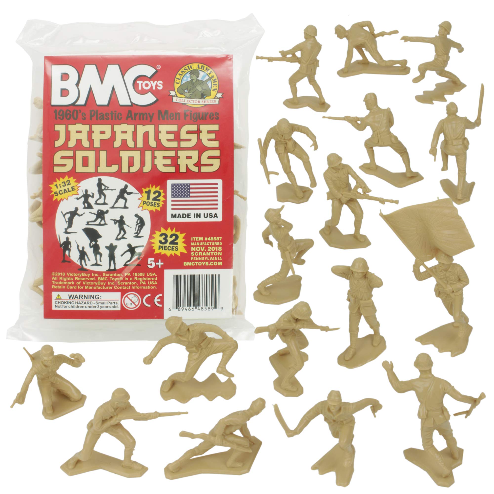 

BMC Classic Marx Japanese Plastic Army Men 32 Piece WW2 Soldier Made in the USA - Figures,