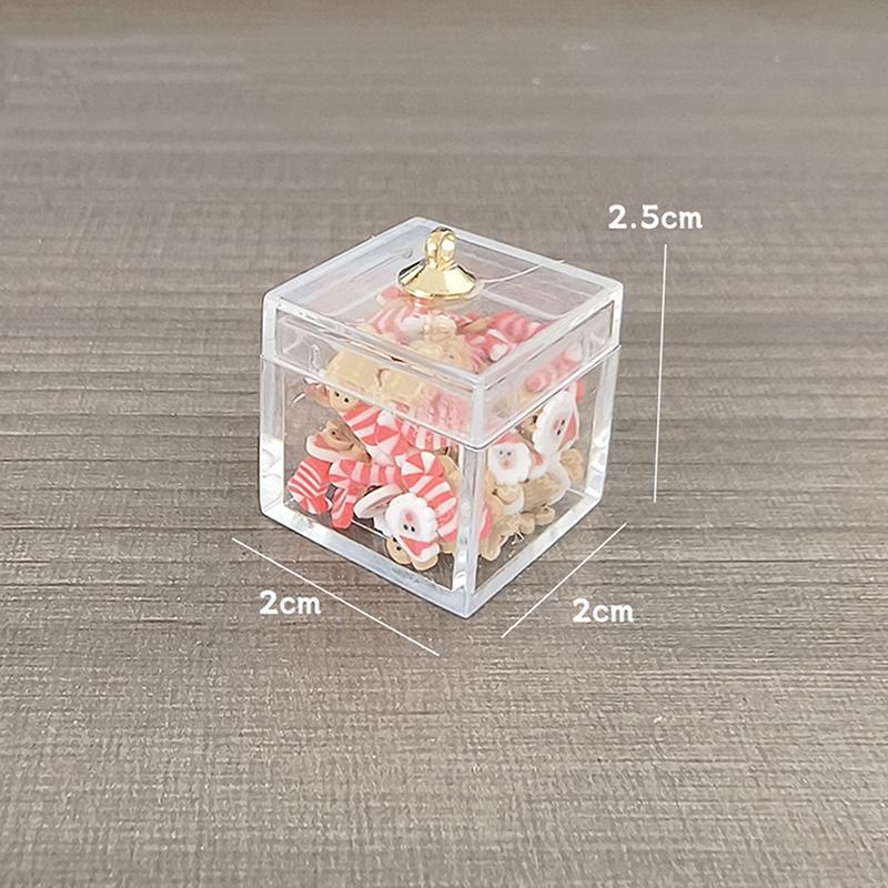Dollhouse Simulation Christmas Candy Cookies Gift Box Model Dollhouse Kitchen Dessert Decoration Dolls House Food Accessories