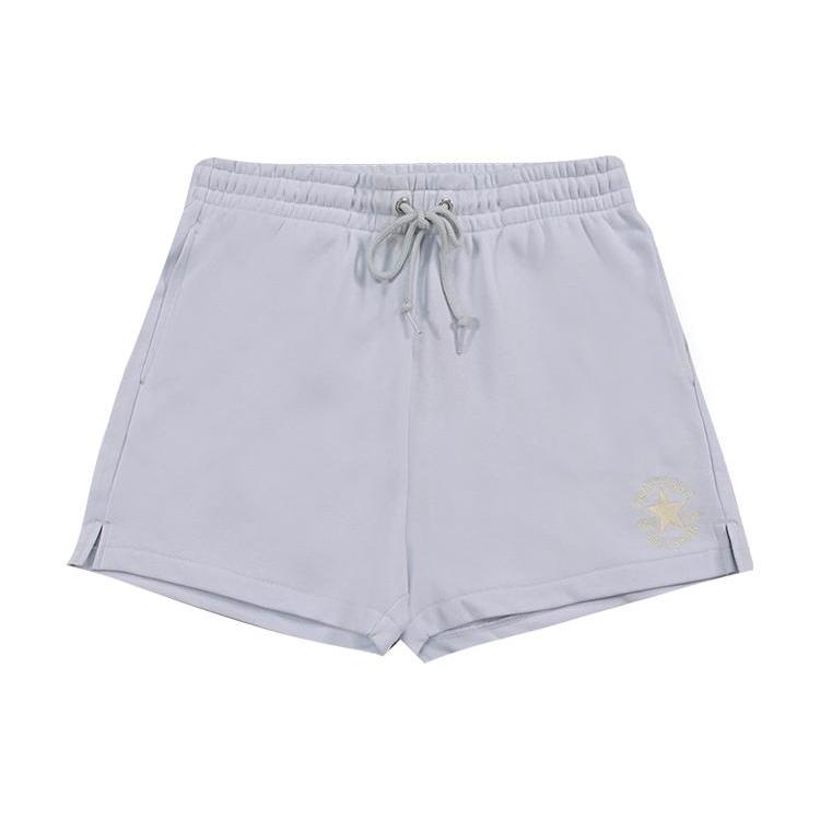New Converse Patch Realaxed Casual Shorts Women's Light Gray Blue 10024778-A01
