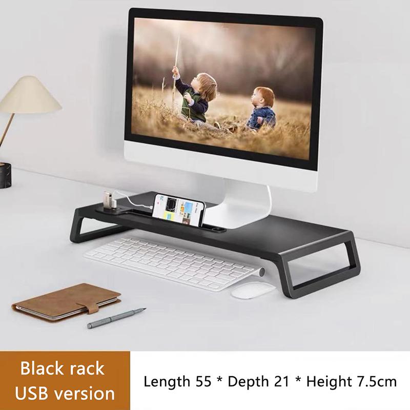 Computer Monitor Rising Holder With Usb Hub Pc Screen Stand Bracket With Phone Holder Desktop Keyboard Mouse Storage Organizers