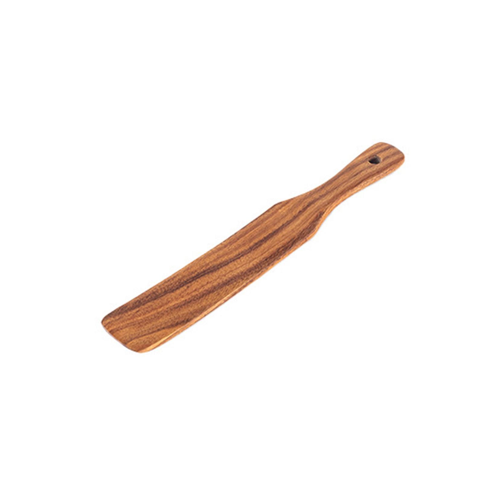 

Wooden Kitchen Spatula Flat Turner Cooking Utensil Durable Natural Wood Handle Non-Stick Surface Safe for All Cookware Types One Size