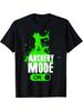 Archery Mode On Cool Hunting Bow Arrow Men Kids Archer Gift T Shirt Comfortable Tee Graphic Print Shirt Allseason Tee for Everyday Outdoor Activities