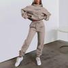 European-American Women's Fashion Letter Print Hoodie & Fleece Jogger Set