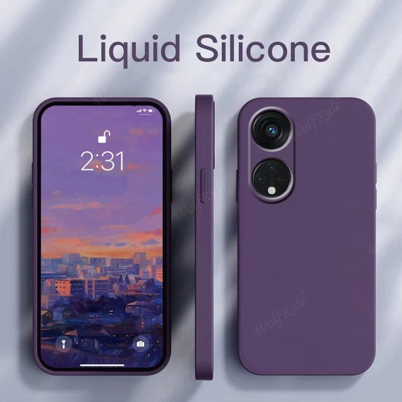 

For OPPO Reno 8T 5G Case Cover Reno 8T 5G Capas Liquid Silicone Back Bumper Shockproof TPU Soft Fundas OPPO Reno 8T Reno8 T 5G For Reno 8T 5G темно-фиолетового