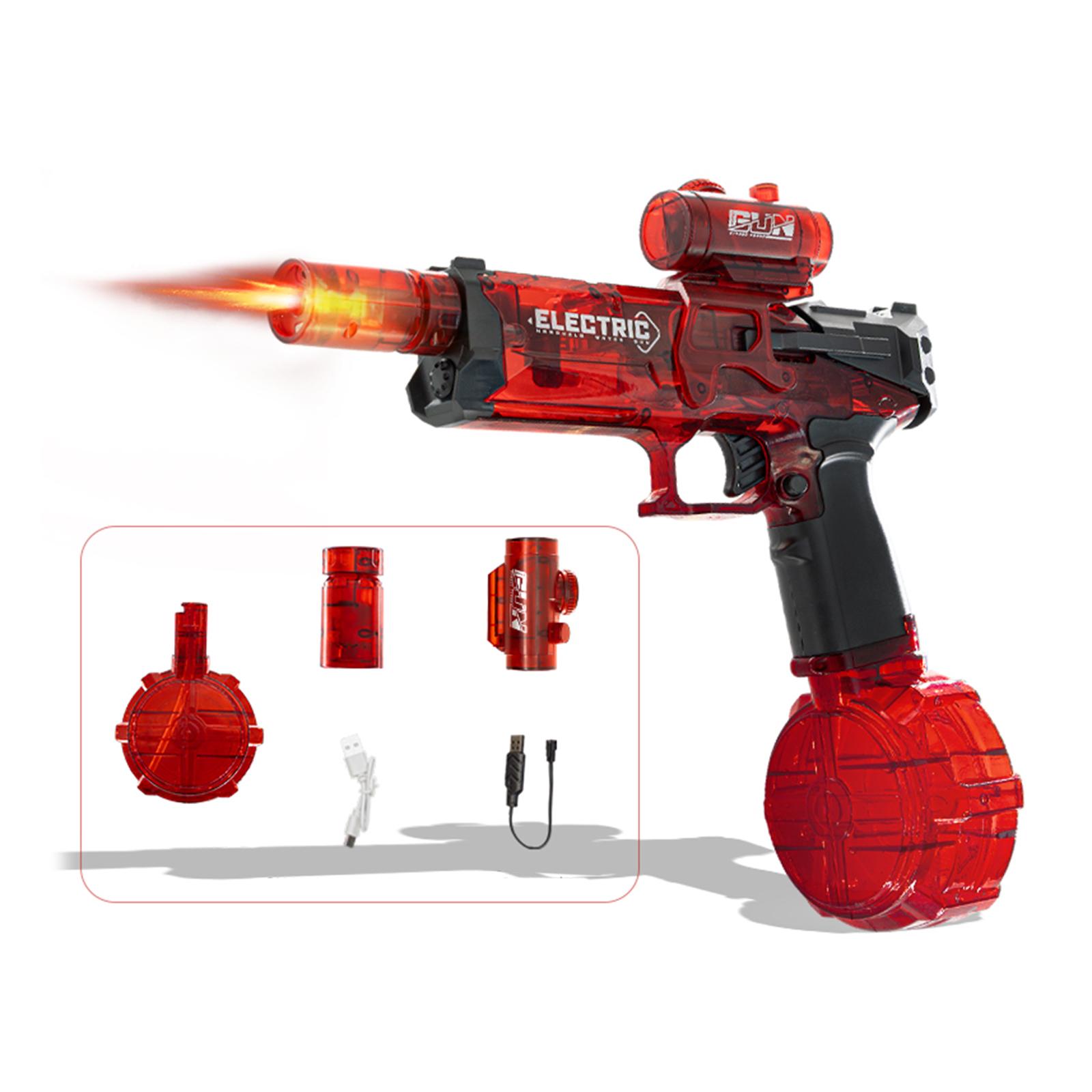 

USB Chargeable Electric Water Gun With Realistic Flame Effect High Capacity Squirting Toy For Outdoor Beach And Pool Fun красный