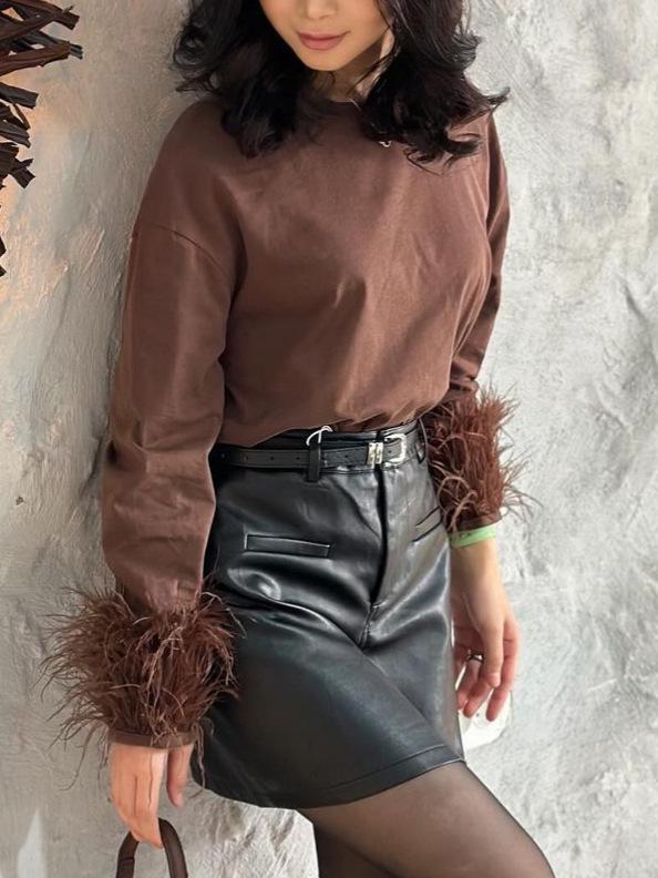 Γυναικείο Μακρυμάνικο T-shirt με Φαρδιές Μανσέτες και Ένθετα Γούνας - Ευρωπαϊκό και Αμερικανικό Στυλ, Συλλογή Άνοιξη 2026