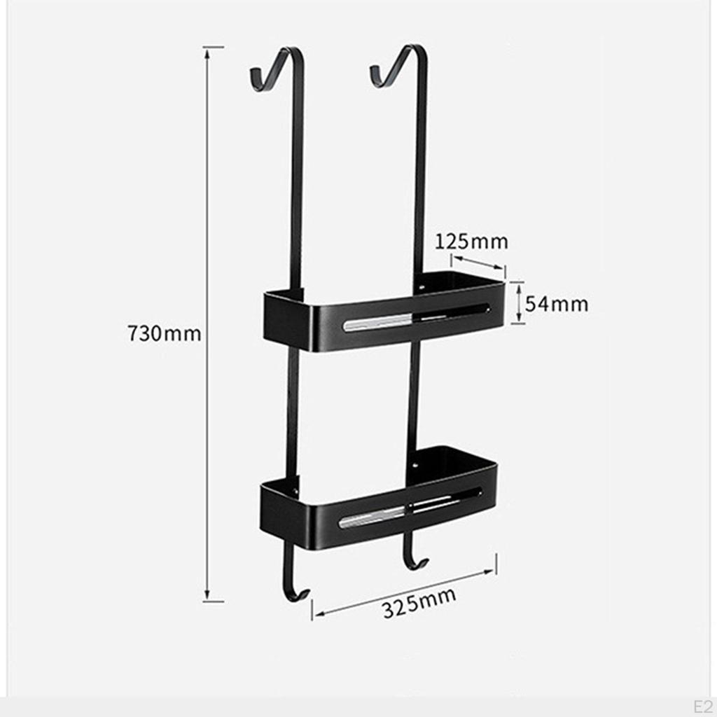 Bathroom Shower Hanging Rack Organizer Durability Easy To Install with Suction Cups Space Saving