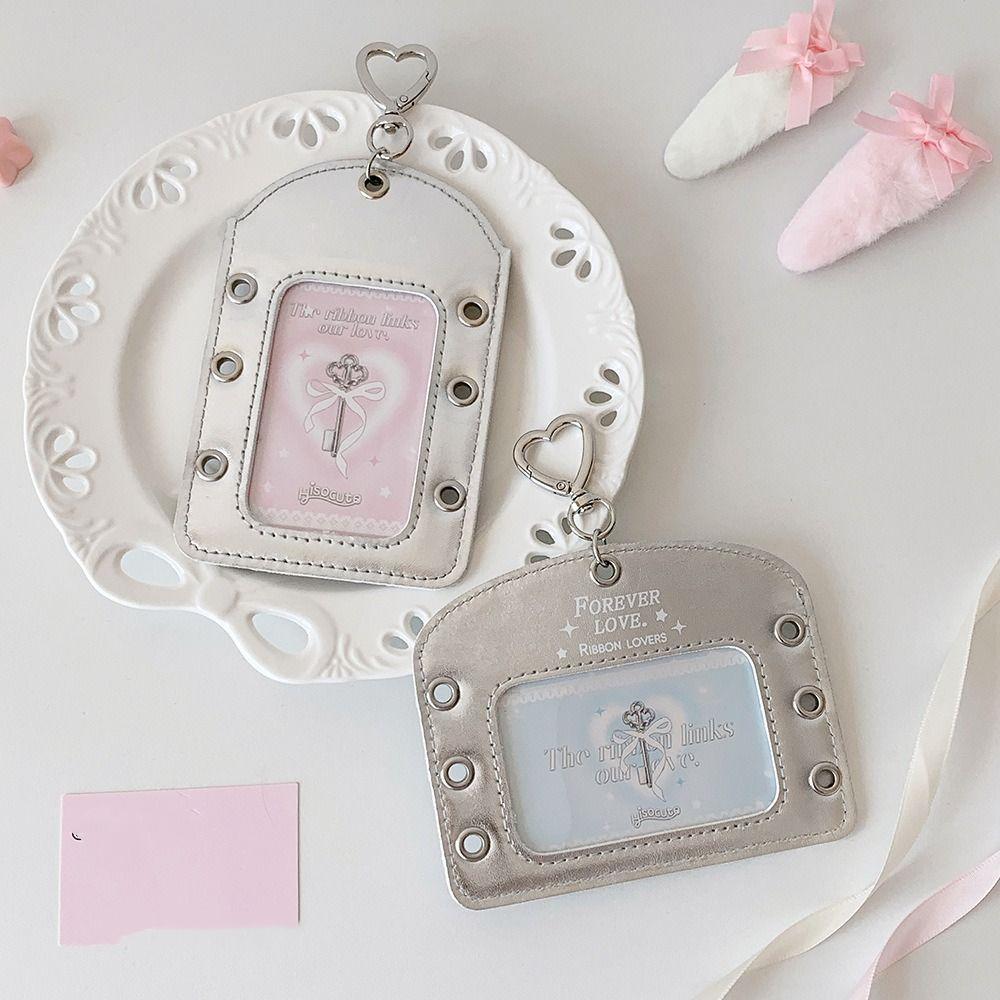 

DIY Balletcore Photocard Holder Korean Idol Bus Card Holder Sweet PU Photocard Holder Outdoor Vertical