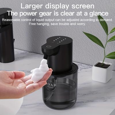 A 400ml Automatic Soap Dispenser, Wall-mounted, Lead-free Plastic, USB Rechargeable (500mAh Lithium Battery), Liquid Soap Dispenser with Power Display