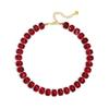 Adjustable Collarbone Necklace with Bold Rounded Resin Beads, Lobster Clasp, Extension Chain and Gold-Tone Spacers